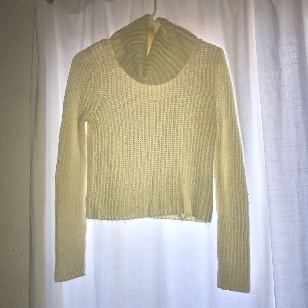 white Crochet turtleneck
